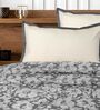 Grey Kanan Cotton Floral Breathable & Queen Size Bedsheet With 2 Pillow Covers