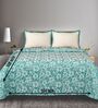 Green Kanan Cotton Floral Breathable & Queen Size Bedsheet With 2 Pillow Covers