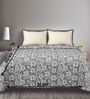 Grey Kanan Cotton Floral Breathable & Queen Size Bedsheet With 2 Pillow Covers