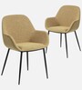 Kancha Velvet Fabric Dining Chair In Beige Colour
