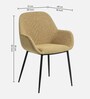Kancha Velvet Fabric Dining Chair In Beige Colour