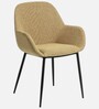Kancha Velvet Fabric Dining Chair In Beige Colour