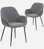 Kancha Velvet Fabric Dining Chair In Grey Colour
