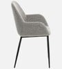 Kancha Velvet Fabric Dining Chair In Light Grey Colour