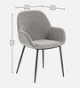 Kancha Velvet Fabric Dining Chair In Light Grey Colour