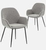 Kancha Velvet Fabric Dining Chair In Light Grey Colour
