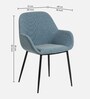 Kancha Velvet Fabric Dining Chair In Mint Blue Colour