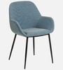 Kancha Velvet Fabric Dining Chair In Mint Blue Colour