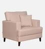Kandy Fabric 1 Seater Sofa in Beige Colour
