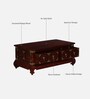 Kani Mango Wood Coffee Table In Honey Oak Finish With Drawers