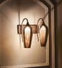 Kania Metal & Glass 2-Light Wall Light (Brass & Wood)