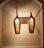 Kania Metal & Glass 2-Light Wall Light (Brass & Wood)