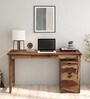 Reggio Sheesham Wood Writing Table In Rustic Teak Finish