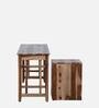 Reggio Sheesham Wood Writing Table In Rustic Teak Finish