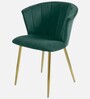 Kapee Velvet Fabric Barrel Chair In Green Colour