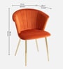 Kapee Velvet Fabric Barrel Chair In Orange Colour