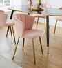 Kapee Velvet Fabric Barrel Chair In Pink Colour