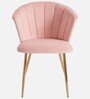 Kapee Velvet Fabric Barrel Chair In Pink Colour