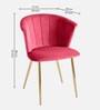 Kapee Velvet Fabric Barrel Chair In Rose Pink Colour