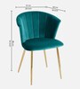 Kapee Velvet Fabric Barrel Chair In Teal Blue Colour