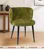 Kapi Velvet Fabric Barrel Chair In Green Colour