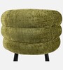 Kapi Velvet Fabric Barrel Chair In Green Colour