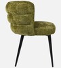Kapi Velvet Fabric Barrel Chair In Green Colour