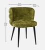 Kapi Velvet Fabric Barrel Chair In Green Colour