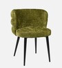 Kapi Velvet Fabric Barrel Chair In Green Colour