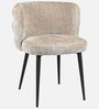 Kapi Velvet Fabric Barrel Chair In Off White Colour