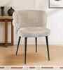 Kapi Velvet Fabric Barrel Chair In Off White Colour