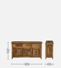 Karl Sheesham Wood Sideboard In Scratch Resistant Rustic Teak Finish