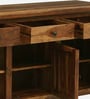 Karl Sheesham Wood Sideboard In Scratch Resistant Rustic Teak Finish