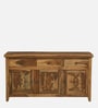 Karl Sheesham Wood Sideboard In Scratch Resistant Rustic Teak Finish
