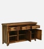 Karl Sheesham Wood Sideboard In Scratch Resistant Rustic Teak Finish