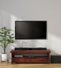 Karl Sheesham Wood TV Console In Scratch Resistant Honey Oak Finish For TVs Up To 55"