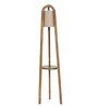 Karly Beige Fabric Shade Floor Lamp With Brown Base -