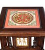 Karma Teak Wood End Table in Walnut Finish Karma Teak Wood End Table in Walnut Finish