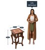 Karma Teak Wood End Table in Walnut Finish Karma Teak Wood End Table in Walnut Finish