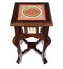 Karma Teak Wood End Table in Walnut Finish Karma Teak Wood End Table in Walnut Finish
