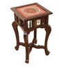 Karma Teak Wood End Table in Walnut Finish Karma Teak Wood End Table in Walnut Finish