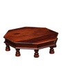 Karthik Solid Wood Pooja Chowki in Honey Oak Finish