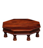 Karthik Solid Wood Pooja Chowki in Honey Oak Finish