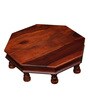 Karthik Solid Wood Pooja Chowki in Honey Oak Finish