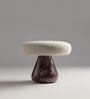 Kashmiri Kahwa Red Marble Stool In Red Finish