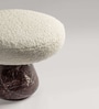Kashmiri Kahwa Red Marble Stool In Red Finish