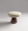 Kashmiri Kahwa Red Marble Stool In Red Finish