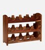 Kassel 12 Bottle Wine Rack In Natural Teak Finish