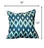 Kasuri And Teal 16 X 16 Inches Cushion Cover Kasuri And Teal 16 X 16 Inches Cushion Cover