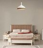 Katre King Size Bed  In Cream Colour With Night Stand